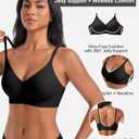 Bras for Women No Underwire - Womens Bralettes Wireless Seamless Padded Bra Comfortable Tshirt Bras (Black, M)