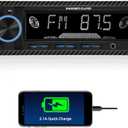 UNITOPSCI Single Din Bluetooth Multimedia Car Stereo Radio Bluetooth Hands-Free Calling Audio Receiver FM Radio Car MP3 Player AUX in/Dual USB Port Digital Media, Fast Charging LCD Digital Radio