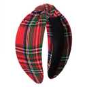 Christmas Headbands for Women Red Plaid Knotted Headband Wide Hairband Christmas Holiday Party Headband Hair Accessories Gifts for Girls
