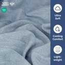 Queen Size Flat Sheet - Hotel Quality Top Flat Bed Sheet Only - Ultra-Soft, Comfy, Breathable & Cooling - Fade & Wrinkle Free - Easy-Care, Stain & Shrink Resistant Bedding - Oeko-Tex - Heathered Blue