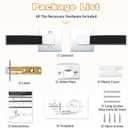 Probrico Heavy Duty Square Door Handle with Black Leather Hand Lever, Keyless Passage Interior Door Levers for Hallway or Closet, Polished Chrome, 5 Pack