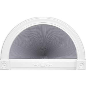 LUCKUP Arch Window Shades Half Circle Round Blackout Pleated Blinds (Radius: 24") Dual Color Semicircular Cellular Curtains, Easy Cut and Install, Grey-White