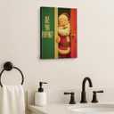 YJIKRTVT Funny Santa Bathroom Wall Art, Are You Pooping, Rustic Farmhouse Christmas Bathroom Artwork, Humorous Santa Claus Canvas Print, Funny Holiday Toilet or Restroom Wall Decor, 8x10 Inches