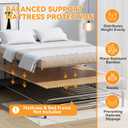 RUNSUNSPRI Bunkie Board Queen Size 60"x80" Natural Bamboo Bed Boards