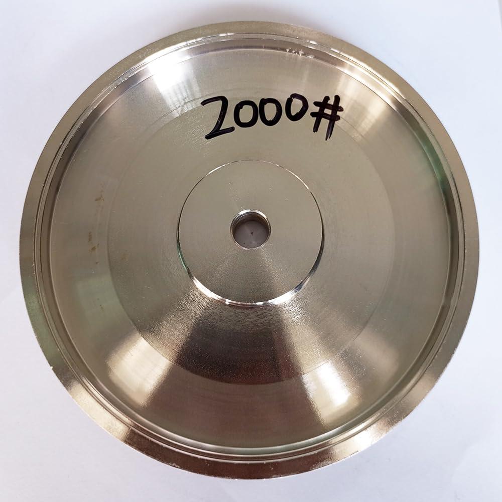 6" Diameter Electroplating Diamond Grinding Wheel with 1/2" Arbor for Stone Glass Lapidary Crystal Polishing (Grit:2000#)