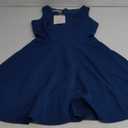 BELONGSCI Women 2025 Sweet and Cute Sleeveless Racerback Flared Swing A-Line Waist Hollow Out Summer Short Dress (Dark Blue-8812), S