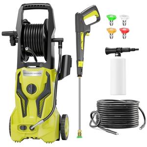 Electric Pressure Washer - 5000PSImax 3.2GPM ZHUOLIN Power Washer for Cars Washing with 25FT Pressure Hose, Dark Yellow