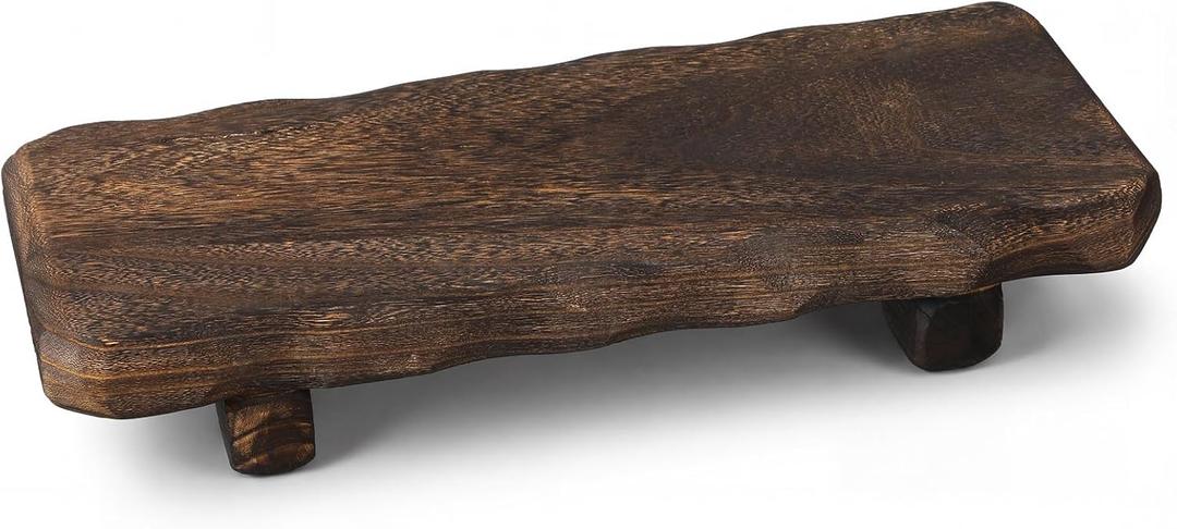 Briwooody 22 x 9 Inch Large Decorative Found Wood Board Farmhouse Wood Riser Pedestal Stand for Kitchen Bathroom Counter, Rustic Wooden Board for Plant, Jewelry, Vanity, Candle