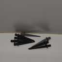 Zhengmy 8 Pcs Metal Solar Light Stakes Replacement Outdoor Ground Stakes Solar Pathway Light Spike for Christmas Pathway Garden Yard Landscape Lamps Pole Replacement, 0.63 x 5.27 Inch (Black)