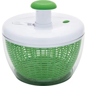 Farberware Easy to use pro Pump Spinner with Bowl, Colander and Built in draining System for Fresh, Crisp, Clean Salad and Produce, 6.6 quart, Green
