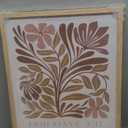 EcoHest Bible Verse Floral Framed Wall Art, 12x16 in OAK Wood Abstract Flowers Canvas Wall Art, Ephesians 3:17 Home Decor, Beige Logs Boho Christ Set of 1 for Bedroom Living Room