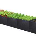POILKMNI 12x2x1ft Fabric Raised Garden Bed - Outdoor Planter Box Non-Woven Fabric Patio Planting Bed Garden Grow Bed Bag for Growing Herbs, Flowers and Vegetables