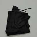 Summer Satin Spaghetti Strap Cowl Neck Backless Midi Dresses for Women Elegant Tie Low Back Ruched Cocktail Dress (Medium, Black)