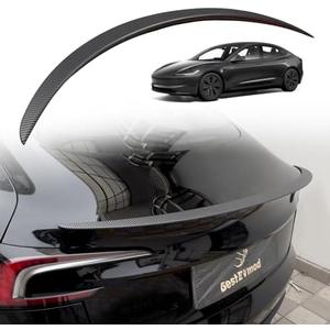 BestEvMod Rear Spoiler Wings Compatible with Tesla Refresh Model 3 Highland 2025 2024 OEM Style ABS Trunk Spoiler Lip Tail Wing Rear Trunk Lid Accessories (Matt Carbon Fiber)