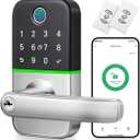 Keypad Smart Door Lock with Handle: Kucacci Keyless Entry Door Lock - Smart Lock for Front Door - Electronic Door Lock with Keypad for Exterior Door - Deadbolt Lever Alternative - Easy Installation