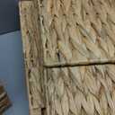Ornavo Home 13x13 Water Hyacinth Storage Baskets Set of 8, NaturalHandwoven Collapsible Wicker Cube Bins with Handles; Ideal for Bathroom, Bedroom, Laundry or Pantry