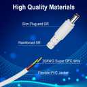 12V DC Power Extension Cable 50 FT (2-Pack), 5.5 mm x 2.1 mm 5521 Male to Female Supply Adapter Cord, Compatible with CCTV Security Camera, IP Network, DVR Standalone, LED Strip, Router, 5V 9V 12V 24V