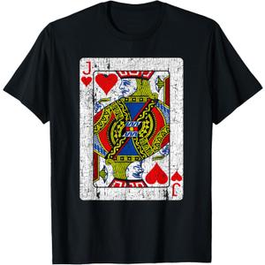 Jack Of Hearts Playing Card Shirt Halloween Costume Vintage T-Shirt S