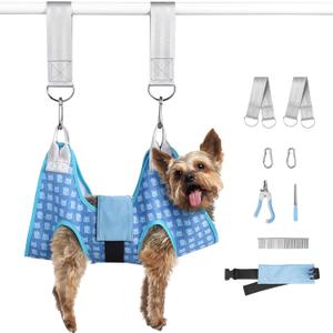 Dog Grooming Hammock Harness, Pet Grooming Hammock for Cats & Dogs, Dog Sling for Nail Clipping/Trimming (Small)