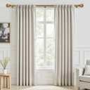IFELS Brush Gold Curtain Rods for Windows 32 to 90 Inch, 1 Inch Brass Heavy Duty Curtain Rods Adjustable and Easy Installation, Decorative Long Curtains Rod with Elegance Design (Brush Gold,32-90")