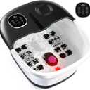Medical king Foot Spa with Heat and Massage and Jets Includes A Remote Control A Pumice Stone Collapsible Massager with Bubbles and Vibration (Black)