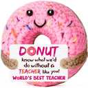 BuiltFit Teacher Appreciation Gifts for Women - Thank You Crochet Donut Teacher’s Day Retirement Graduation Gifts for Teachers Men Mentors Back to School End of Year 3 Pack