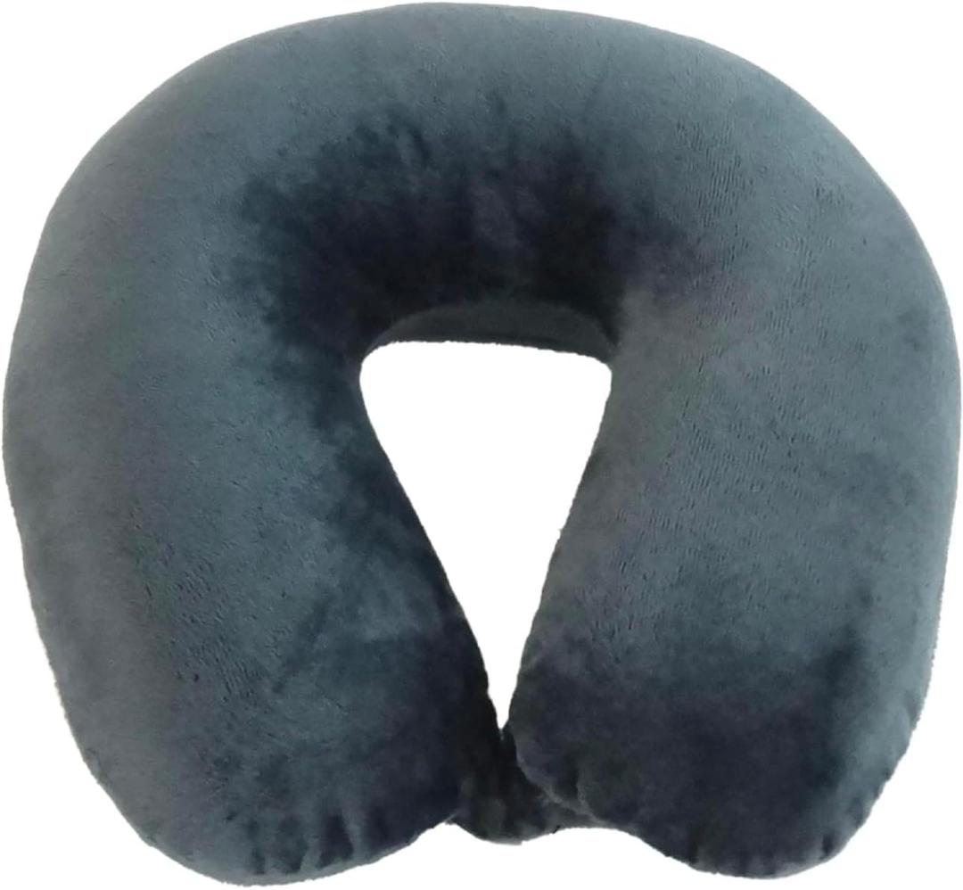Wolf Essentials Adult Cozy Soft Microfiber Neck Pillow for Travel Compact, Machine Washable - Perfect for Airplane, Car, or Home Use - Filled and Finished in The USA Charcoal