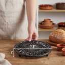 2 Pack Cast Iron Trivet, 7.8'' Sunflower Round Metal Trivets with Rubber Feet Caps, Heavy-Duty Heat Resistant Hot Pot Stand Dishes Holder for Kitchen, Dining Table, Countertop