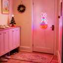 Easter Egg Neon Sign with Bunny - 17.3"x9.4" Easter Decorations LED Neon Light for Wall, USB Powered with 5-Level Dimmer, Spring Rabbit Holiday Decor for Home, Party, Kids Room