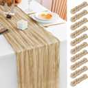 10 Pack Beige Table Runner 21x120 Inch Beige Cheesecloth Table Runner 10FT Rustic Boho Gauze Table Runners Long Cheese Cloth Table Runner Semi Sheer Runners for Wedding Bridal Baby Shower Party