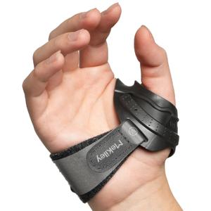 CMC Thumb Support Brace - with Firm Supportive Wrist Strap, Dual Density Thumb Brace Stabilizes CMC Joint, Pain Relief for Osteoarthritis for Women and Men (Black, Right Hand, L)