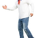 Arvilhill Mens Halloween Costume Shirt Fred Cosplay Classic Long Sleeve Outfit Funny Party XL