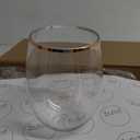 48 piece Stemless Unbreakable Crystal Clear Plastic Wine Glasses Set of 48 (10 Ounce - Rose Gold Rim)