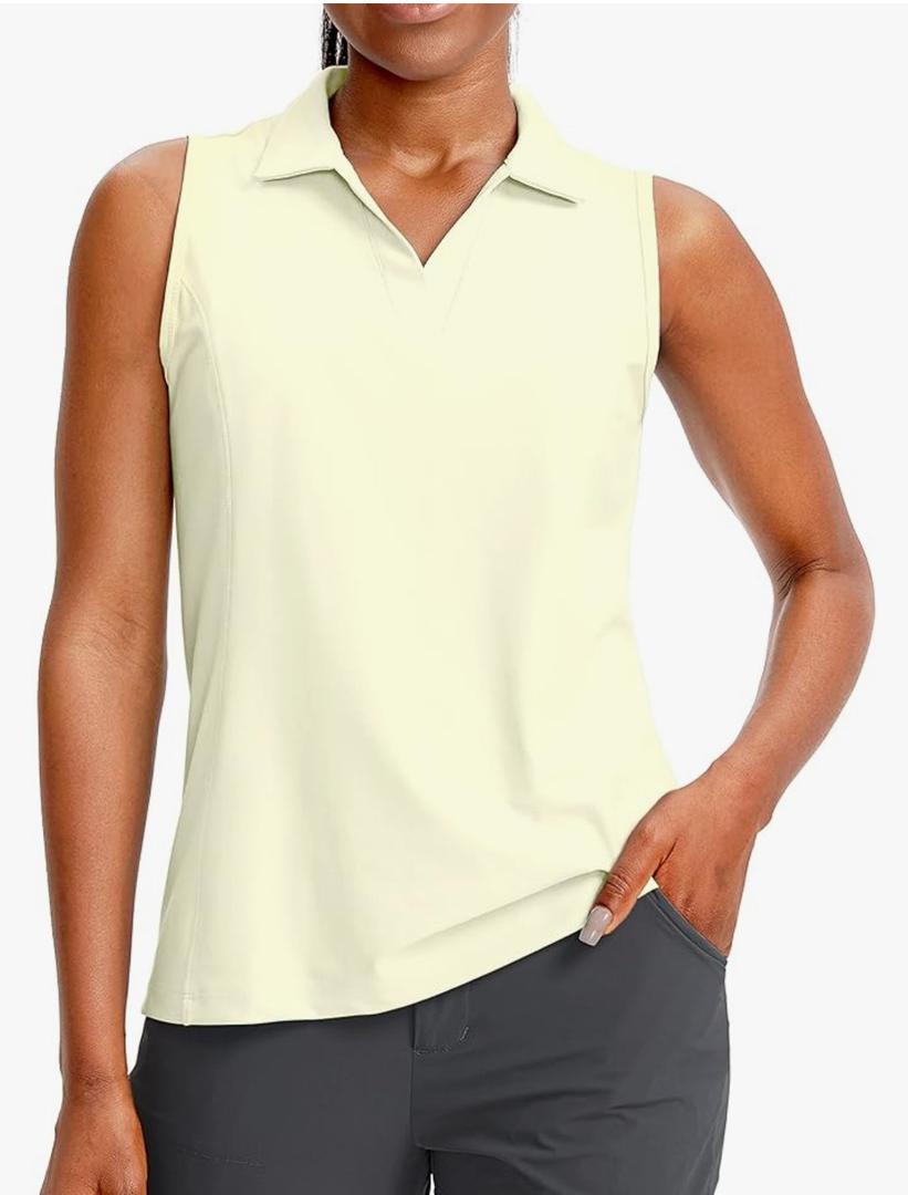 Gradual Women's Sleeveless Golf Polo Shirts Tennis Quick Dry Collared Tank Tops V-Neck Polos for Women,XL