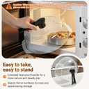 Glass Microwave Splatter Cover, Microwave Cover for Food with Standup Handle, Dishwasher Safe, Food Safe, Clear Microwave Plate Splatter Guard Lid with Vent Hole, House Essentials for Gift, 9.5inch