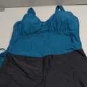 Tempt Me Two Piece Tankini Swimsuits for Women Tummy Control Bathing Suit with Shorts Athletic Swimwear Size XL, Blue Green