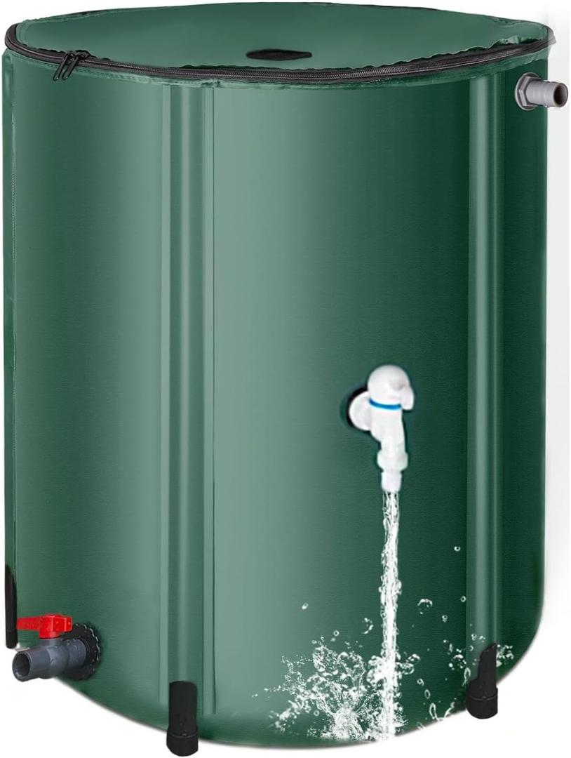200 Gallon Collapsible Rain Barrel, Foldable Outdoor Water Tank with Faucet, for Garden Irrigation Water Storage (200Gal)
