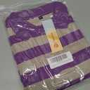 Womens Striped Polo T-Shirts Oversized Short Sleeve Top Cotton Color Block Loose Basic Tee Casual Tunics Summer Spring Tops (Purple, M)