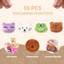 VISATOR 50pcs Mini Stuffed Animals Keychains Small Plush Toys Bulk for Claw Machine Prizes, Christmas Party Favors for Kids, Classroom Rewards, Carnival Gifts, Goodie Bags, Easter & Birthday Gifts