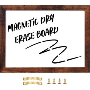 TORASO Dry Erase White Board, Magnetic Surface Whiteboard for Office/School/Home, Hanging Board for Decoration/Planning/Kitchen Grocery List/Drawing/Memo,11.8" x 15.8"(BB-BN-3040) (Walnut Brown)
