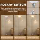 71'' Floor Lamps for Living Room, Tall Floor Lamp for Bedroom with Adjustable Angle Arc Reading lamp, Modern Torchiere Standing lamp with Glass Shade, Knob Switch, Bulb Included, Silver