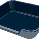 1 Pack Extra Large Dog Litter Box Pan Tray (ABS Material), Low Entry Jumbo Senior Litter Boxes for Multiple Kitten Big Cats, Pet Safe Indoor Dog Potty (Dark Blue, 24" L x 20" W)