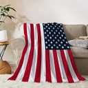 YeeJu American Flag Throw Blanket Kids Small Patriotic 4th of July Memorial Day Fourth of July Blanket Girl Boy Baby Couch Soft Blankets Red White Blue Stars Stripes Veteran Blanket 40x50