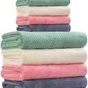 OLESTER Microfiber Bath Towels 4 Colors for Shower Pool Beach Bathroom Super Absorbent,Soft,Quick Dry,Lightweight,Plush，4 Bath Towels and 4 Hand Towels