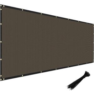Windscreen4less 4' x 50' Privacy Fence Screen Heavy Duty Windscreen Fencing Cover Windblock Mesh Fabric Shade Cloth with Brass Grommtes for Garden Yard Pool Deck Carport Construction, Brown
