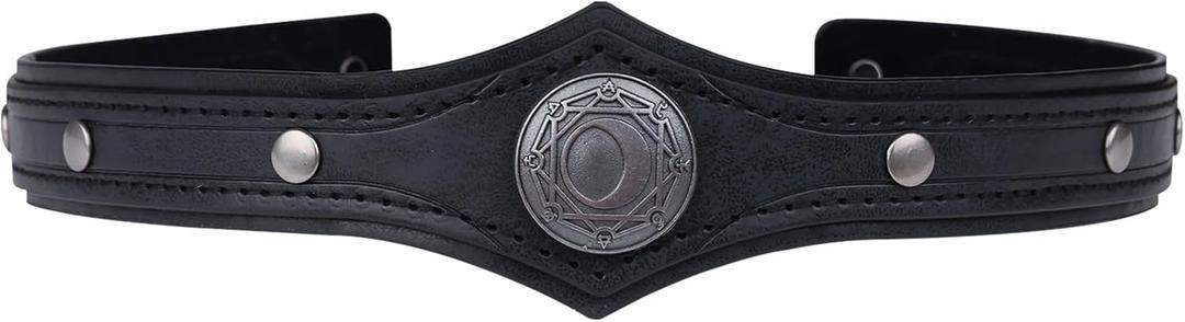 HiiFeuer Medieval Alchemy Faux Leather Headpiece, Retro Fantasy Adjustable Headband Cosplay Costume Accessories for Ren Faire