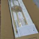 Gold Chandelier Light Fixture, 12-Light Brassy Gold Chandelier for Dining Room 35" Geometric Hanging Chandeliers Mid-Century Light Fixture for Entry Kitchen Bedroom, G9