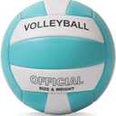 EVZOM Super Soft Volleyball Beach Volleyball Official Size 5 for Outdoor/Indoor/Pool/Gym/Training Premium Volleyballs Equipment Durability Stability Sports Ball (Blue/White)