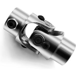 3/4" 20 Spline X 3/4" Round Steering Shaft U Joint Single Chrome Universal Joint Coupling (3-1/4" Overall Length)