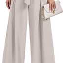 Lepunuo Wide Leg Pants for Women High Waisted Palazzo Pants Work Casual Flowy Tie Knot Trousers with Pockets (X-Small)